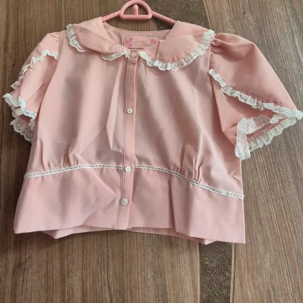 [BUNJANG] Darling Studio Lace Detail Pink Setup / 달링스튜디오 셋업