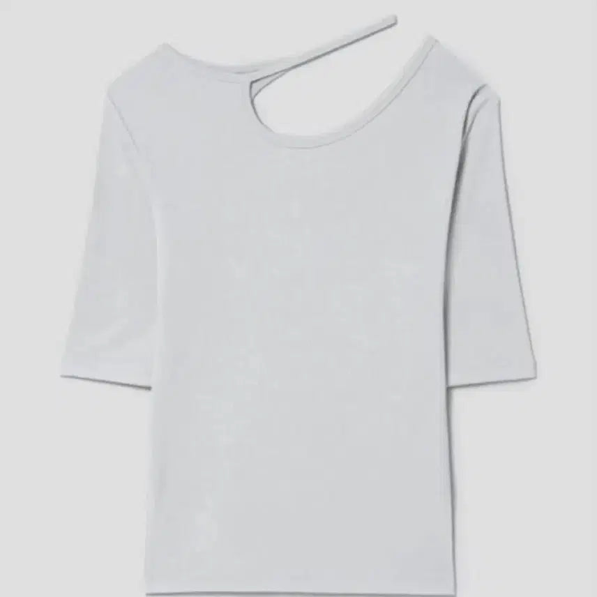 [BUNJANG] 8seconds Semi-Sheer Short Sleeve T-Shirt / 에잇세컨즈 넥라인 변형 반팔