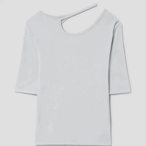 [BUNJANG] 8seconds Semi-Sheer Short Sleeve T-Shirt / 에잇세컨즈 넥라인 변형 반팔