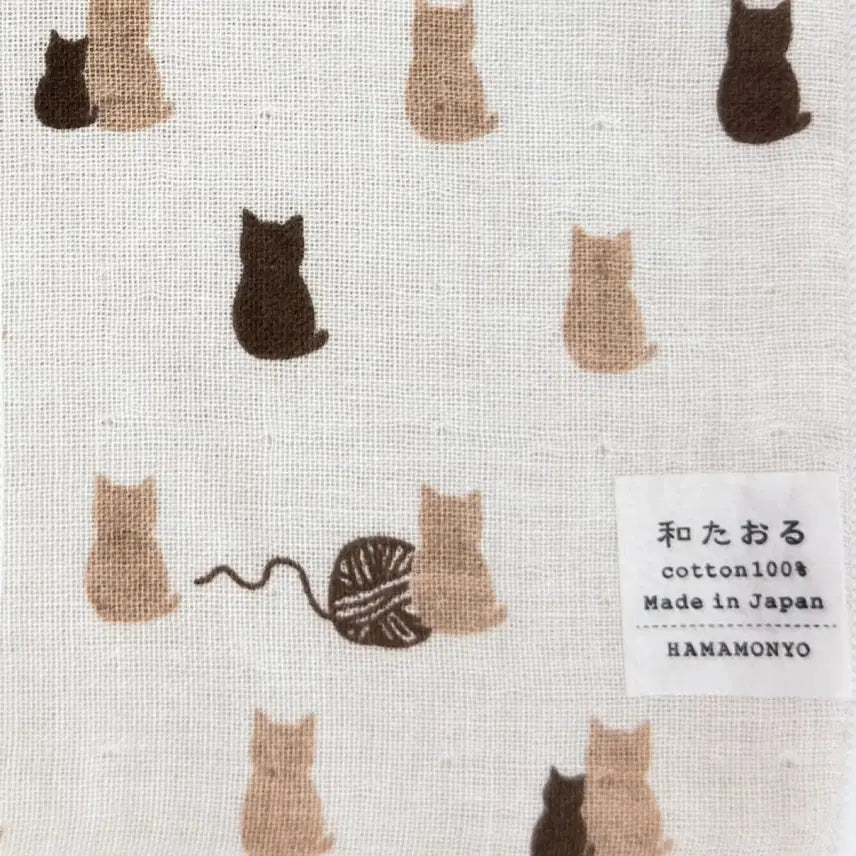 [BUNJANG] Mokanyan Pattern Cotton Hand Towel / 일본 면 손수건 핸드타올 모카냥
