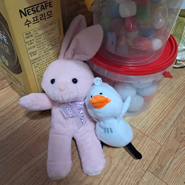 [BUNJANG] Rabbit & Duck Plush Toy Set / 토끼인형 오리인형 세트(새상품)