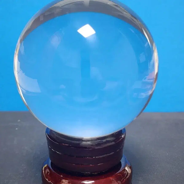 [BUNJANG] Large Natural Clear Crystal Ball (8cm) with Stand / 천연 투명 대형 수정구체(8cm)+받침대