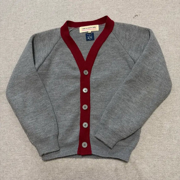 [BUNJANG] Comme des Garçons GIRL Color-Block V-Neck Cardigan / 꼼데가르송 걸 배색 브이넥 가디건