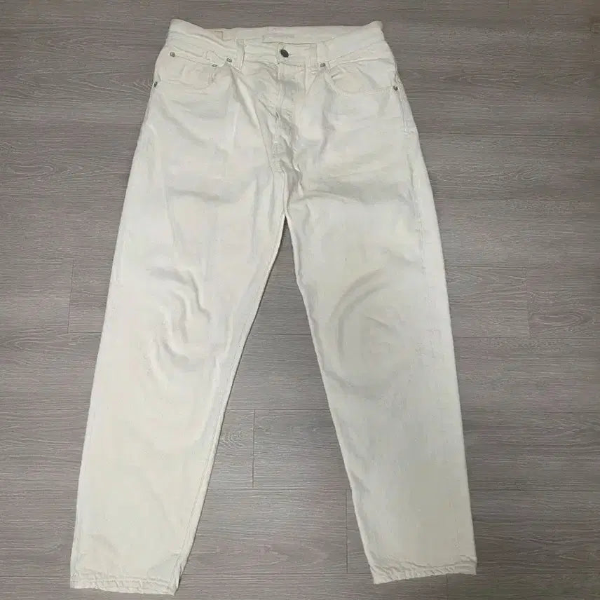 [BUNJANG] HATSKI Beige Loose Tapered Denim (Size 3) / 하츠키 (HATSKI) 베이지 루즈 테이퍼드 데님 (사이드 3)
