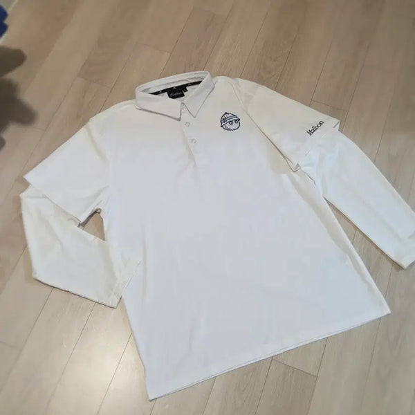[BUNJANG] Malbon Long Sleeve Collar T-Shirt White Size 105 / 말본 긴팔 카라티 화이트 105가슴단면 54