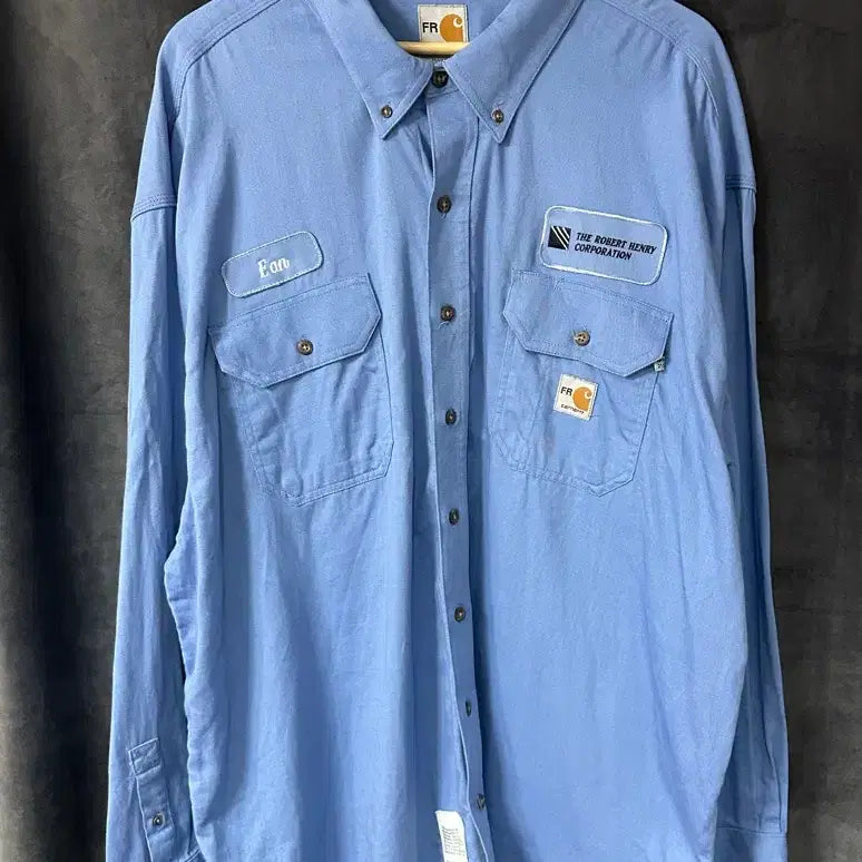 [BUNJANG] Carhartt FR Flame-Resistant Work Shirt Button-Down Blue 3XL / 칼하트 FR 난연 워크셔츠 버튼다운 블루 3XL (Style 294-80