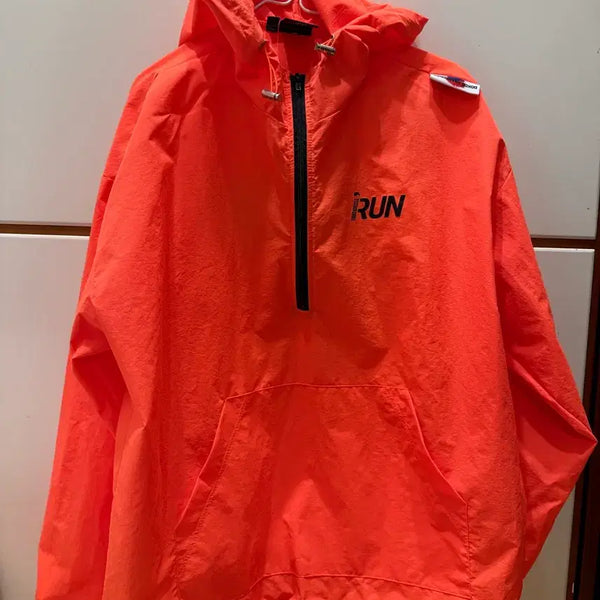 [BUNJANG] Iron Dokdo Run Fluorescent Orange Running Anorak Windbreaker - Size L / 아이런 독도런 형광 오렌지 러닝 아노락 바람막이 L 사이즈