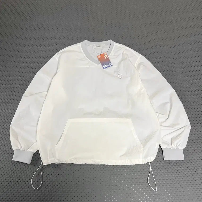 [BUNJANG] Peacemaker V-Neck Warm-Up White / 피스메이커 브이넥 웜업 화이트