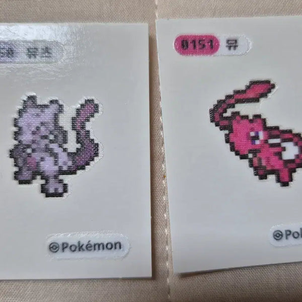[BUNJANG] Pokemon Stickers Mewtwo & Mew 2 Types Bundle Set / 포켓몬 띠부씰 픽세 뮤츠 뮤 2종 일괄판매.