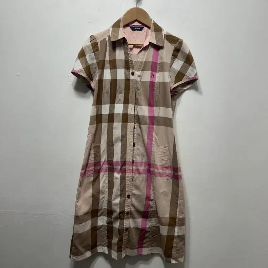 [BUNJANG] HAZZYS Checkered Shirt Dress Size S / 해지스 체크 셔츠 원피스 S