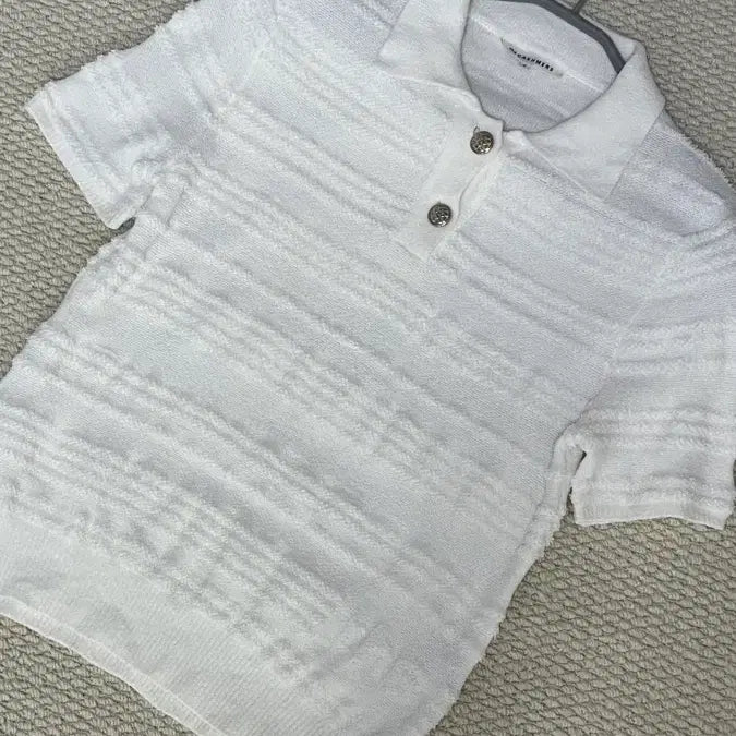 [BUNJANG] The Cashmere Short Sleeve Knit with Collar / 한섬 더캐시미어 카라 반팔 니트