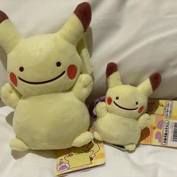 [BUNJANG] Pokemon Transform Ditto Pikachu Keyring + Medium Plush / 일판) 포켓몬 변신 메타몽 피카츄 키링 + 중형인형