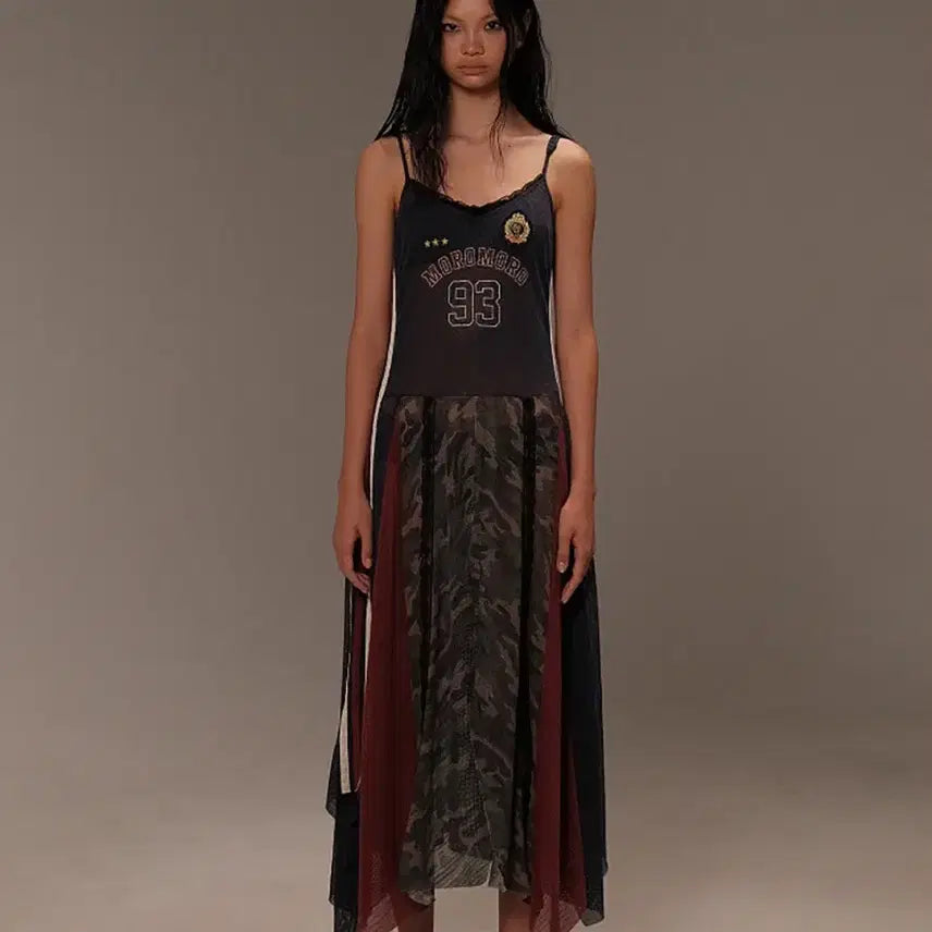 [BUNJANG] Moromoro Lace Layered Sleeveless Dress / Moromoro 레이스 나시 레이어드 원피스 (택있음)