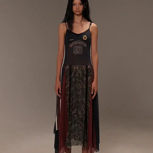 [BUNJANG] Moromoro Lace Layered Sleeveless Dress / Moromoro 레이스 나시 레이어드 원피스 (택있음)