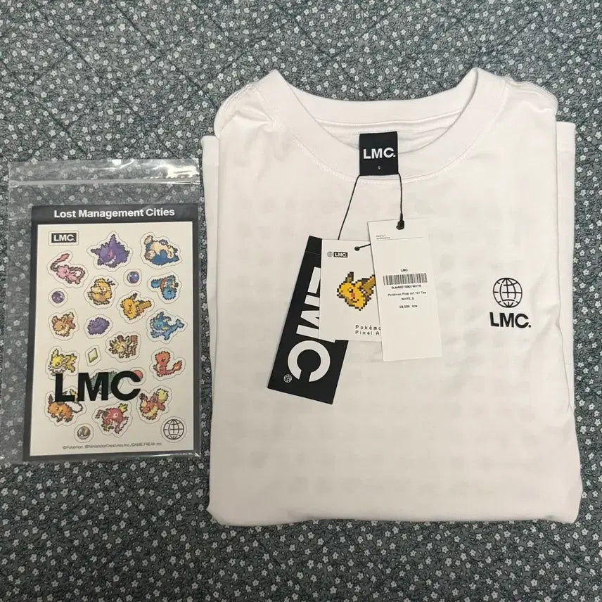 [BUNJANG] LMC Pokemon Pixel Short Sleeve T-Shirt / (새상품+스티커)LMC 포켓몬 픽셀 반팔 티셔츠