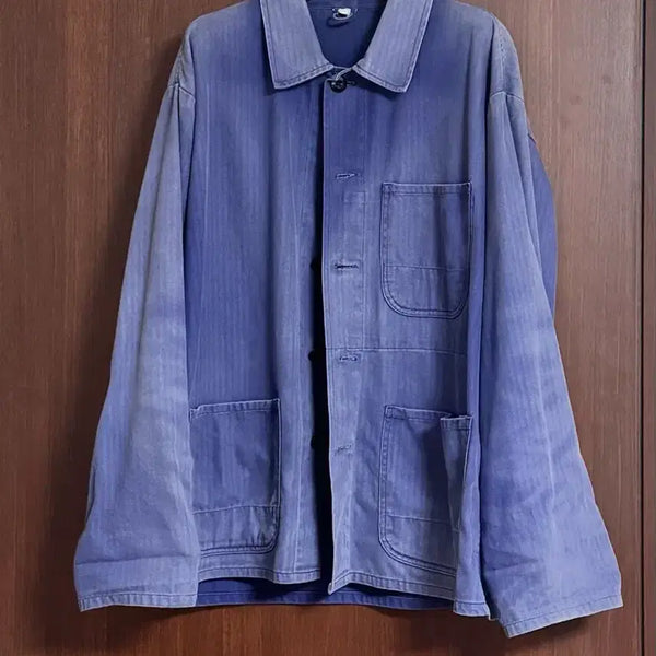 [BUNJANG] Vintage Herringbone French Work Jacket - Purple Fading / 105) 빈티지 헤링본 프렌치워크자켓 퍼플 페이딩