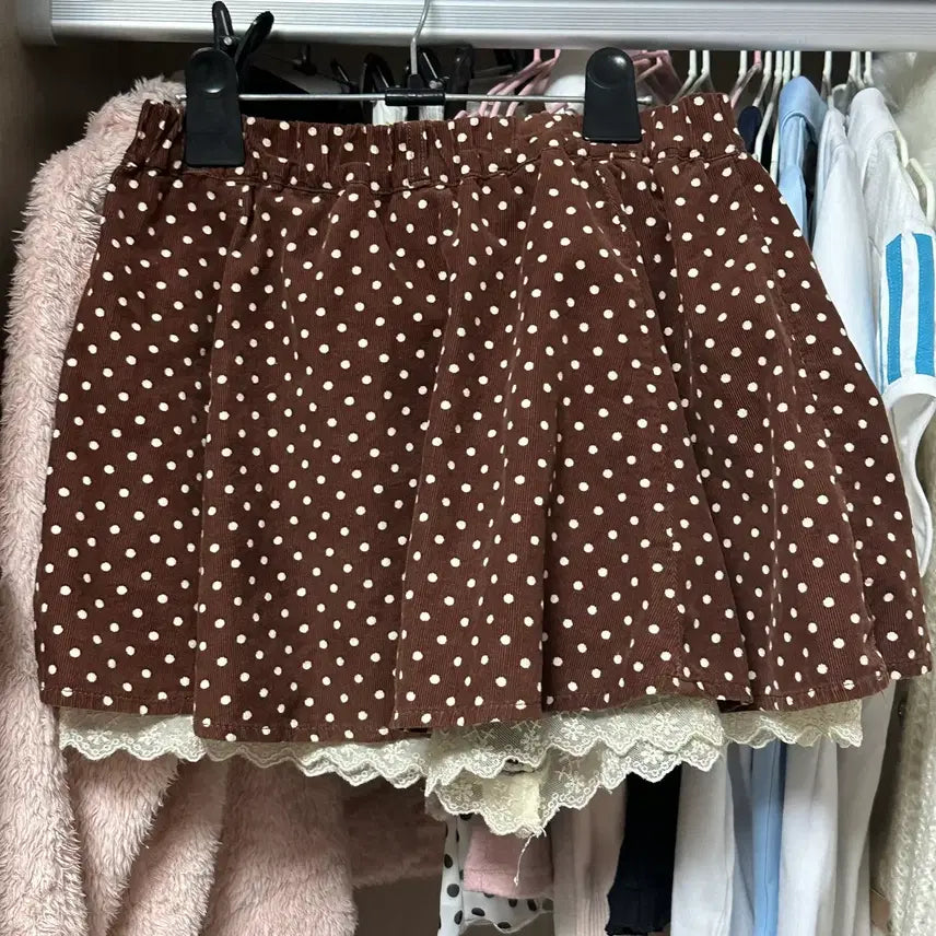 [BUNJANG] Lizlisa Choco Dot Lace Culottes Skirt / 초코 도트 레이스 큐롯 스커트 리즈리사 라떼 갸루 히메