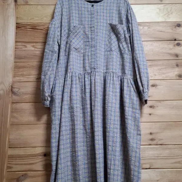 [BUNJANG] Check Pattern Long Dress / 체크 패턴 롱 원피스