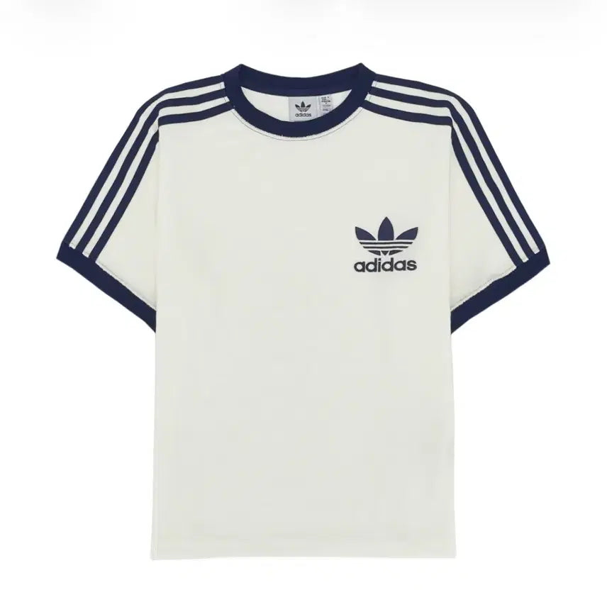 [BUNJANG] Adidas Terry 3S T-Shirt White/Navy / 아디다스 테리 3S 티셔츠 화이트 네이비 흰색 반팔티