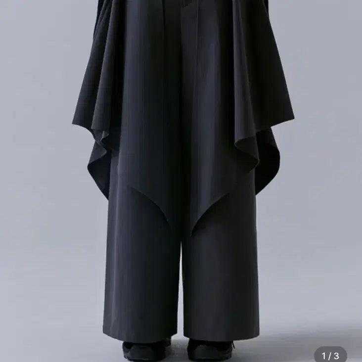 [BUNJANG] Triming Bird Layered Wrap Pants Charcoal 2 / 트리밍버드 레이어드 랩 팬츠 차콜 2