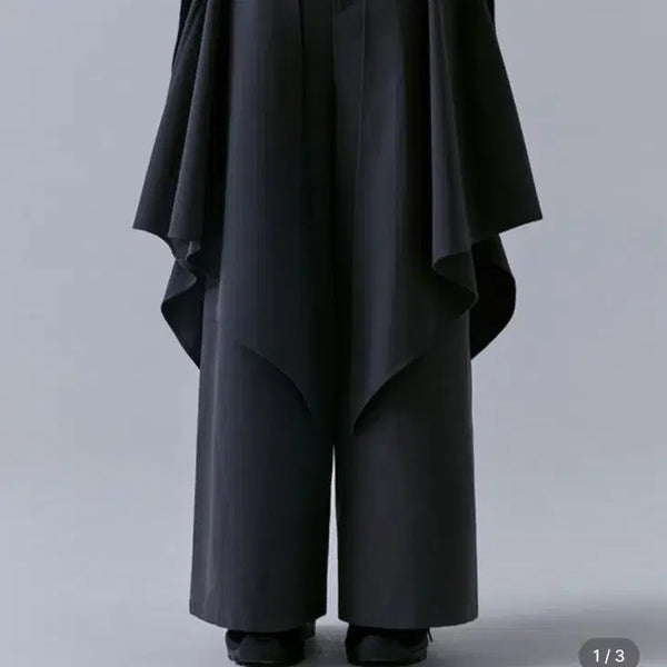[BUNJANG] Triming Bird Layered Wrap Pants Charcoal 2 / 트리밍버드 레이어드 랩 팬츠 차콜 2