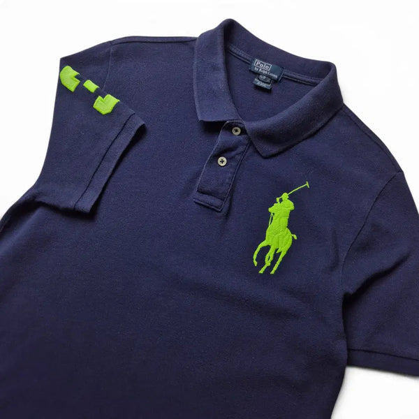 [BUNJANG] Polo Ralph Lauren Big Pony PK Collar T-Shirt - Navy/Fluorescent / [3일간 20%할인] [XL(18-20)] 폴로 랄프로렌 빅포니 PK 카라티