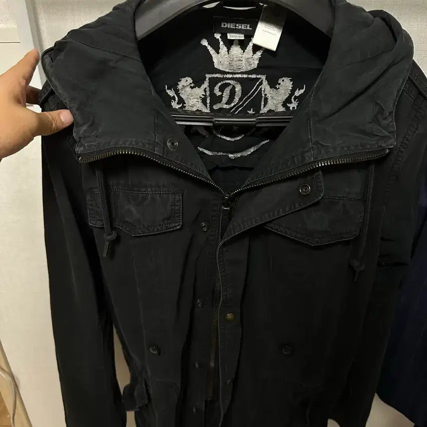 [BUNJANG] Diesel Black Military Field Jacket / 디젤 블랙후드 밀리터리자켓