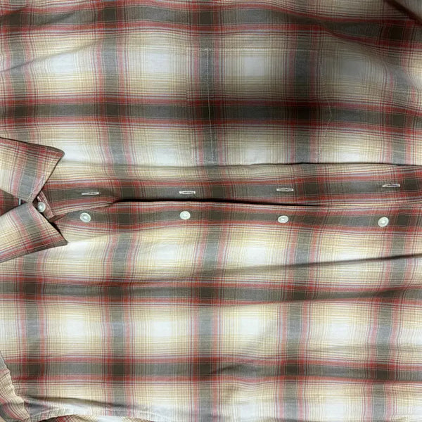 [BUNJANG] HAECHING ROOM Ombre Check Shirt Red / [3] 해칭룸 - 반팔 옴브레 체크셔츠 Red [2회착]