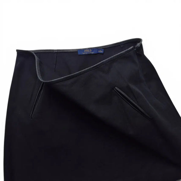 [BUNJANG] Polo Ralph Lauren Cotton Mini Skirt - Black Leather Trim / [3일간 20%할인] [30] 폴로 랄프로렌 코튼 미니스커트