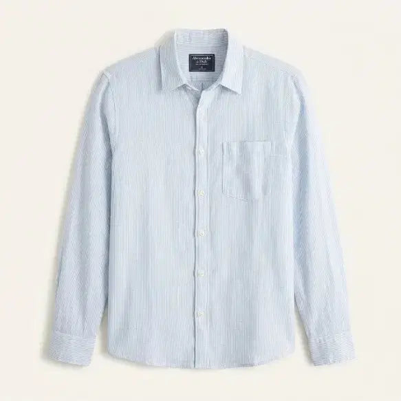[BUNJANG] Abercrombie & Fitch Striped Linen Shirt - Medium / 아베크롬비 스트라이프 린넨 셔츠 M