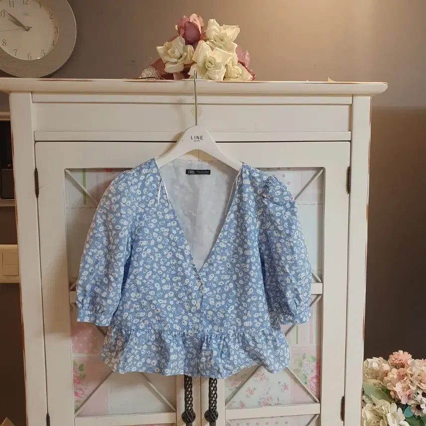 [BUNJANG] Zara Floral Print Blouse / 자라 블라우스/55-날씬6