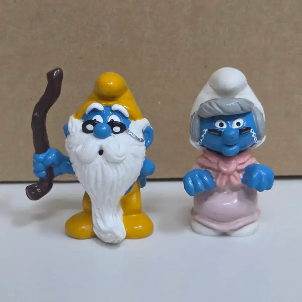 [BUNJANG] Smurf Grandpa & Grandma Figure Set / 스머프 할아버지 할머니 피규어 세트