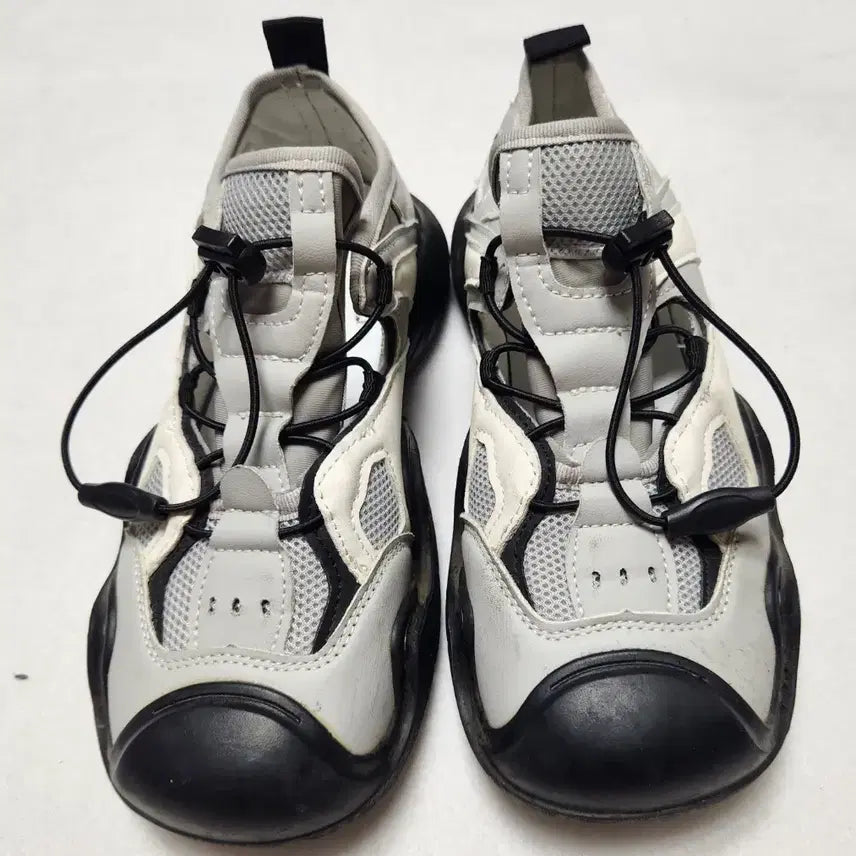 [BUNJANG] Grey Mesh String Sneakers (Size 245) / 그레이 메쉬 스트링 스니커즈245