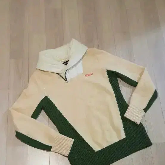[BUNJANG] Titleist Golf Sweater Ivory/Green Size S85 / 타이틀리스트 골프 스웨터 아이보리/그린 S85