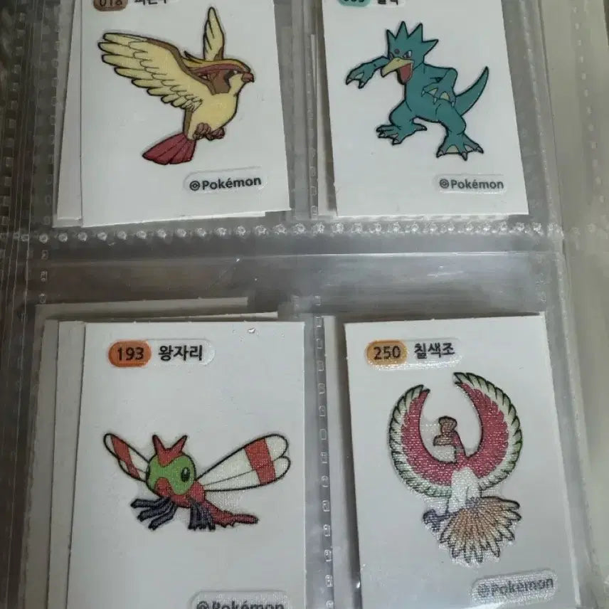 [BUNJANG] Pokemon Sticker Bundle - Pidgeot, Ho-Oh, Ducklett, Pidove / 포켓몬 띠부씰 일괄 판매 피죤투 칠색조 골덕 왕자리