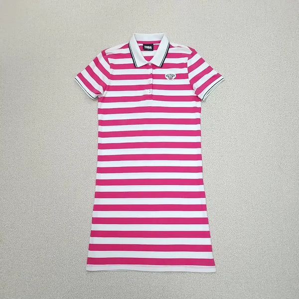 [BUNJANG] NBA Women's Striped Short-Sleeve Polo Dress / (S)NBA 여성 스트라이프 반팔 카라 원피스 여름 W4265