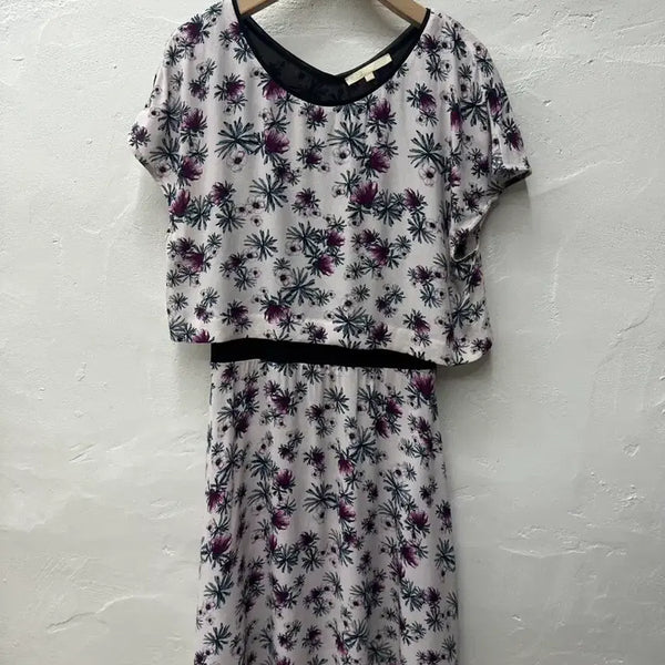 [BUNJANG] Maje Women's Lavender Pattern Cap Sleeve Dress 100% Rayon Size 55 / 상태최상) 마쥬 여 원피스 라벤더패턴/인견100%/캡소매 55