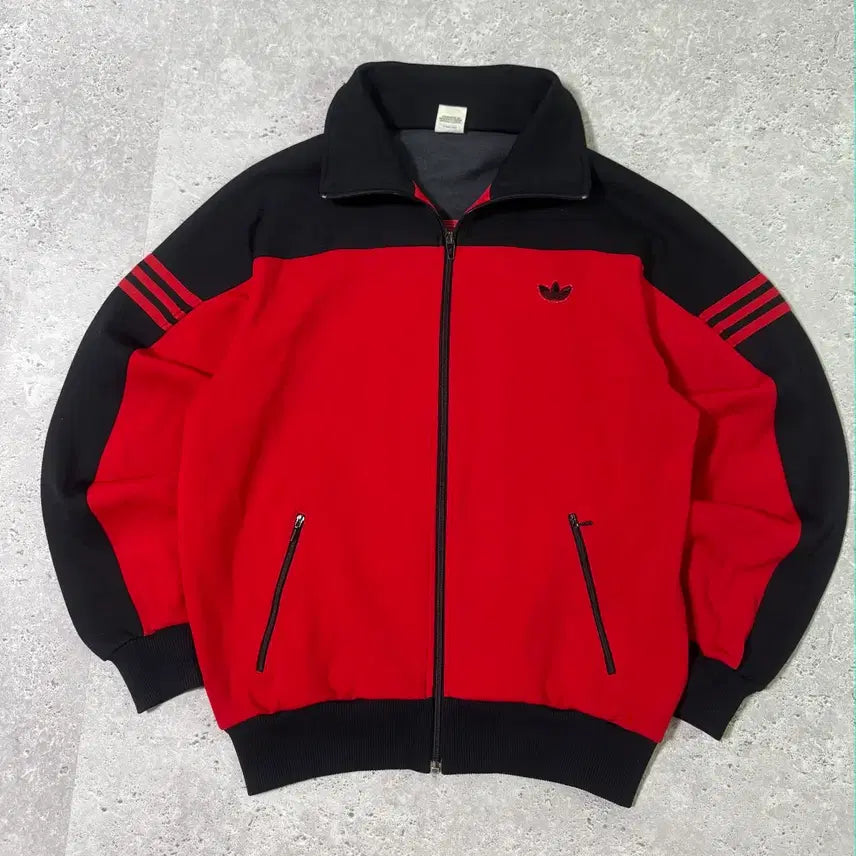 [BUNJANG] Adidas West Germany 80s Three Stripes Training Jersey Jacket / 아디다스 서독 80s 삼선 트레이닝 져지 자켓 검빨 코스티스맛
