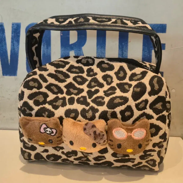 [BUNJANG] Hello Kitty Leopard Print Pouch / 키티 레오파드 무늬 파우치