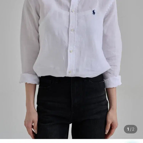 [BUNJANG] Ralph Lauren 100% Linen White Shirt - Size S / 새제품 랄프로렌 100% 린넨 화이트 셔츠 S