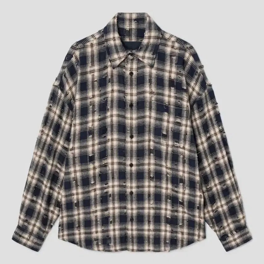 [BUNJANG] 준지 (Juun.J) 52 Crater Damage Check Max Fit Shirt / 새상품 준지 52 크레이터 데미지 체크 맥스핏 셔츠