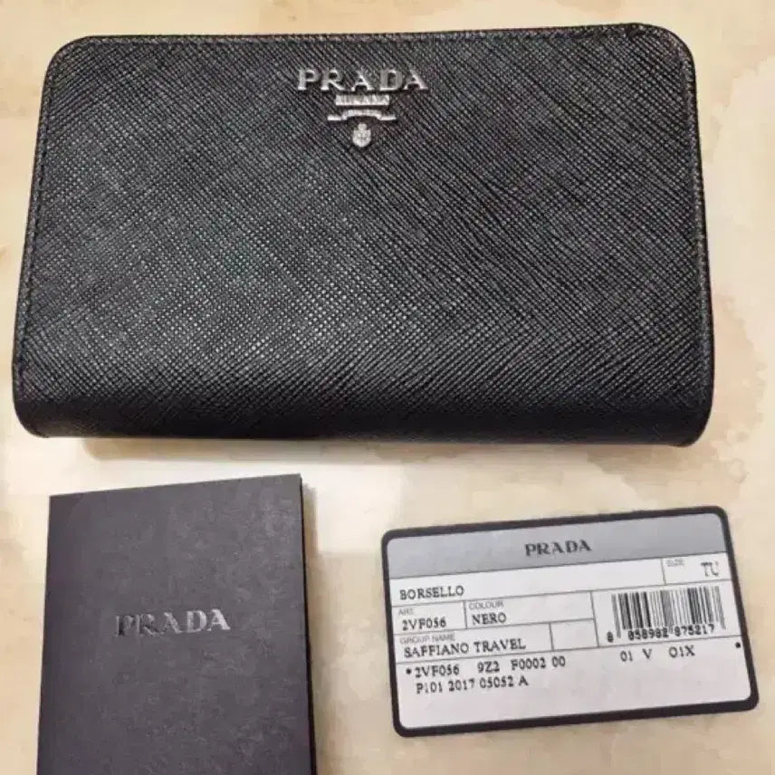 [BUNJANG] Prada Saffiano Wallet Black / 프라다 사피아노 중지갑 블랙