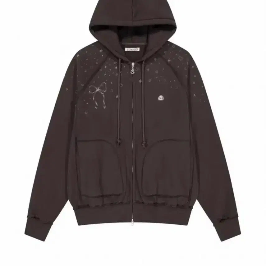 [BUNJANG] Koiseio Twinkle Hood Zip-Up Dark Brown / 코이세이오 트윙클 후드집업 다크 브라운