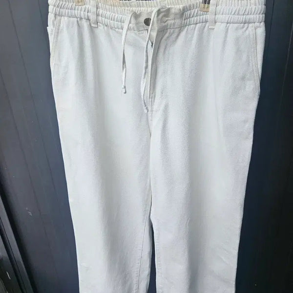 [BUNJANG] Solid Homme White Oversized Wide Denim Pants (Mint Condition) / 33~34 솔리드옴므 화이트 오버핏 와이드 데님 팬츠(민트급)