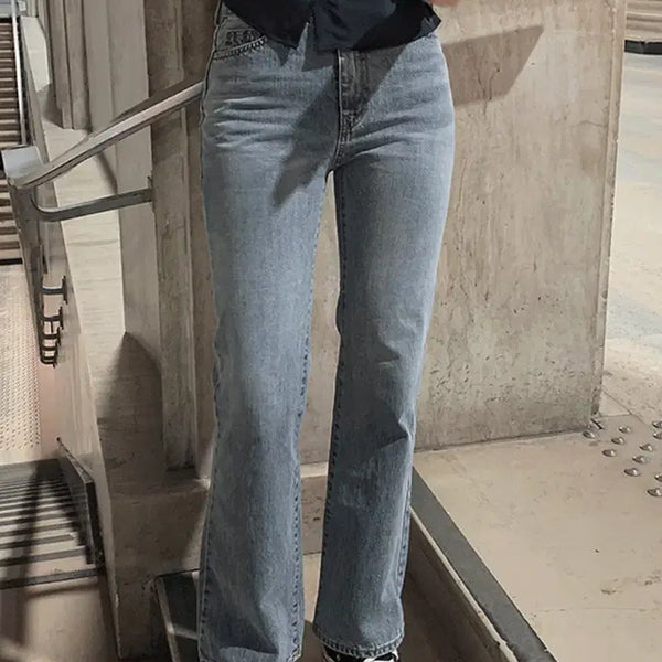 [BUNJANG] Slowand Semi Bootcut Denim Pants (Light Blue, Basic M) / 슬로우앤드 세미부츠컷 데님팬츠 (연청, 베이직 M)