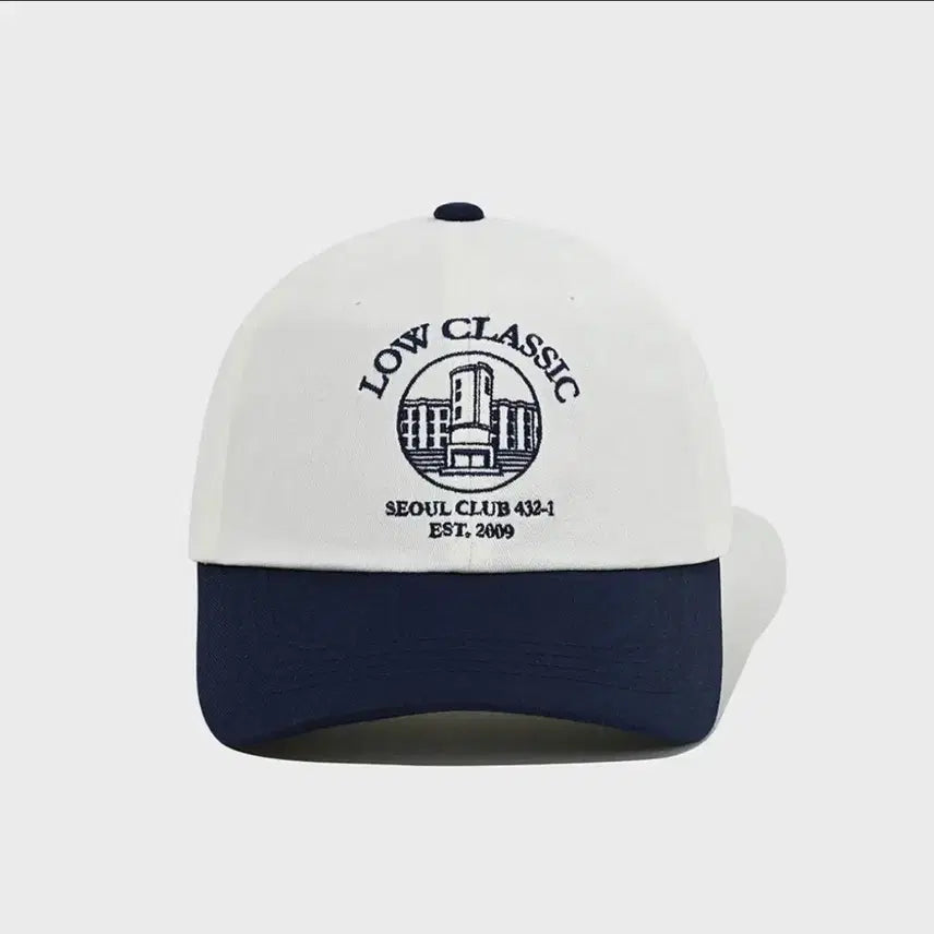 [BUNJANG] LOW CLASSIC Navy/White Color Block Baseball Cap / 로우클래식 LOW CLASSIC 네이비/화이트 배색 볼캡 모자