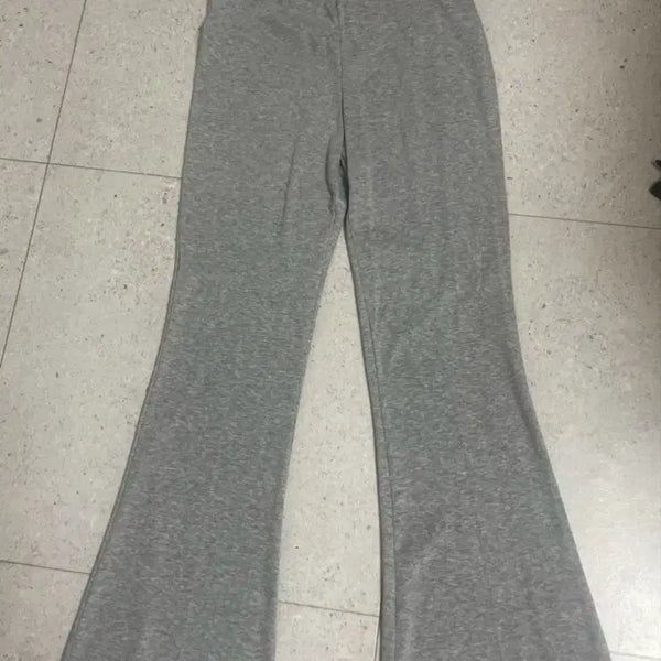 [BUNJANG] Comfortable Gray Cotton Bootcut Pants / 그레이 부츠컷