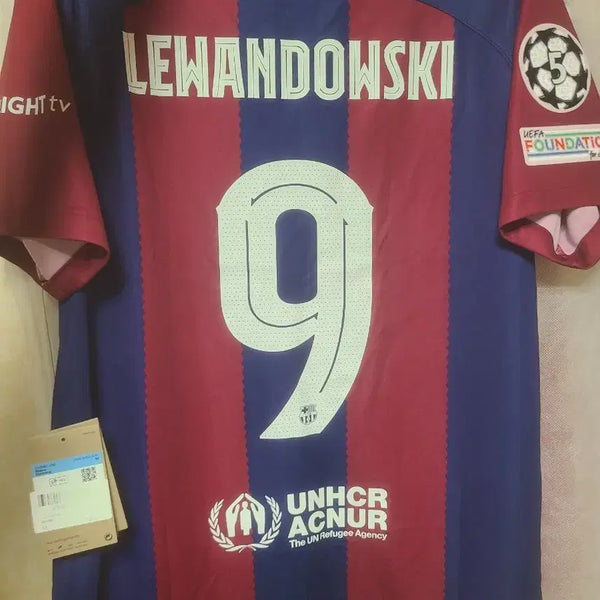 [BUNJANG] Barcelona 23-24 Lewandowski Champions League Full Patch Jersey L / 바르셀로나 23-24 레반 챔스 풀마킹 해외L