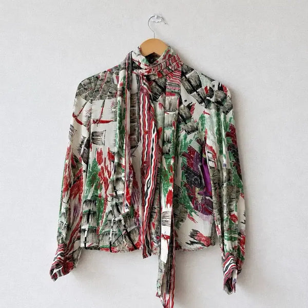 [BUNJANG] Time Collection 100% Silk Blouse / 한섬 타임 실크 100% 타이 블라우스 88-98-165 (55)