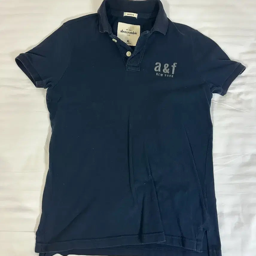[BUNJANG] Abercrombie Kids New York Short Sleeve Polo Shirt Navy / 아베크롬비 키즈 뉴욕 반팔 카라티 네이비